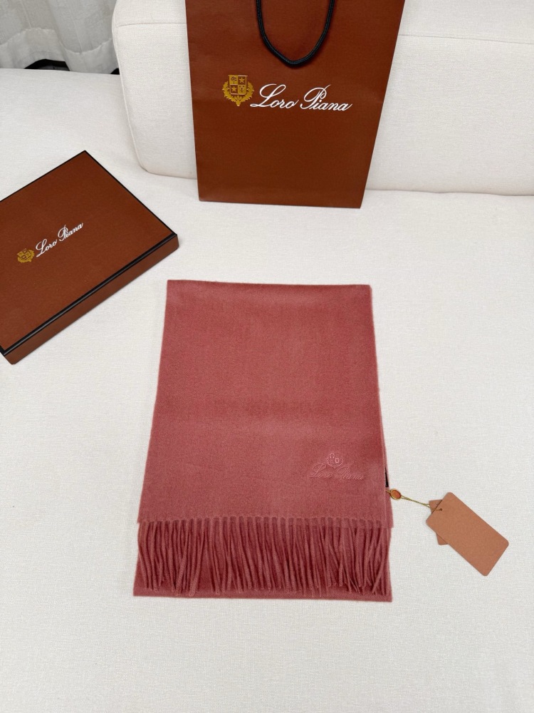 LORO PIANA CLASSIC WAVE PATTERN SOLID CASHMERE SCARF