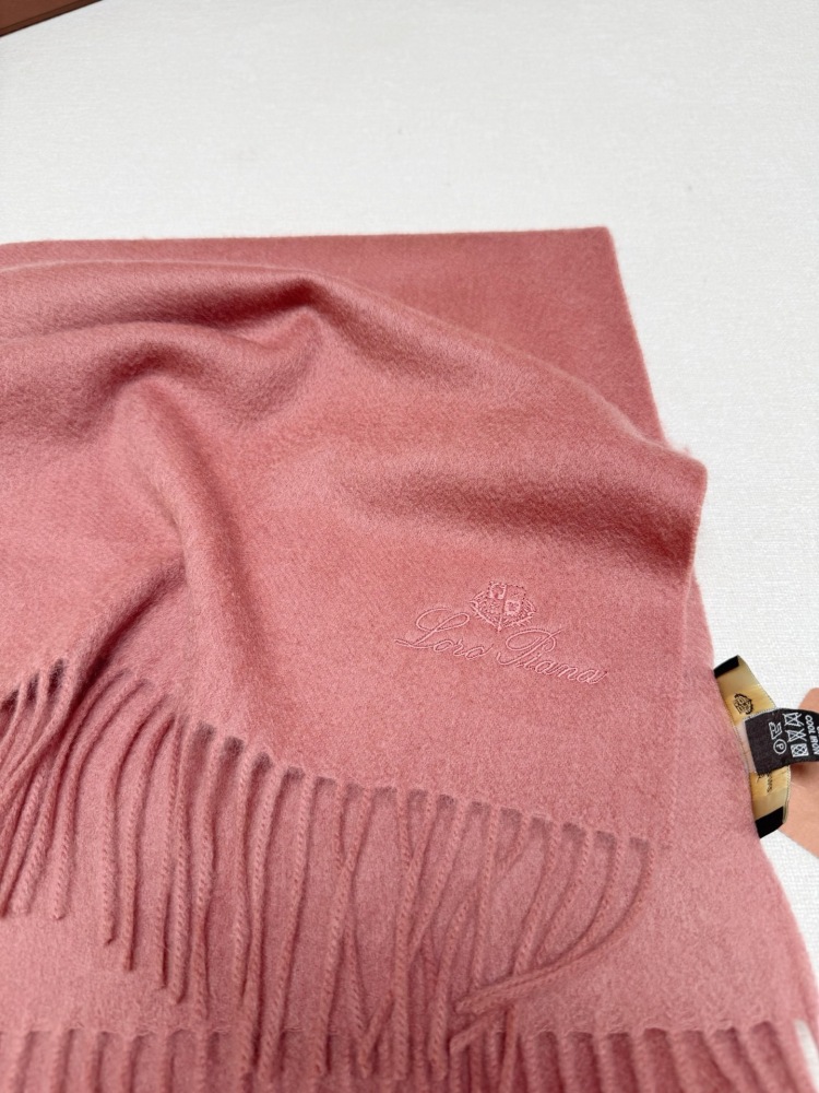 LORO PIANA CLASSIC WAVE PATTERN SOLID CASHMERE SCARF