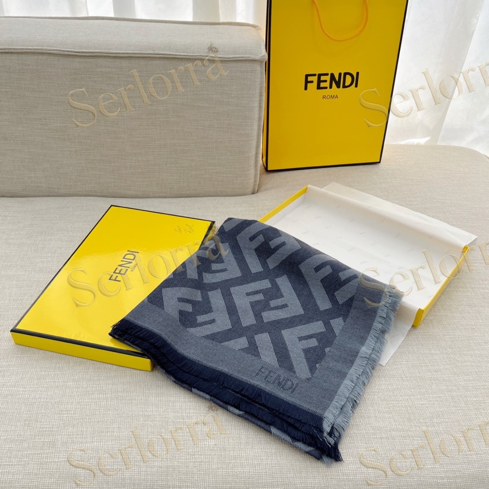 FENDI CLASSIC LOGO SQUARE SCARF