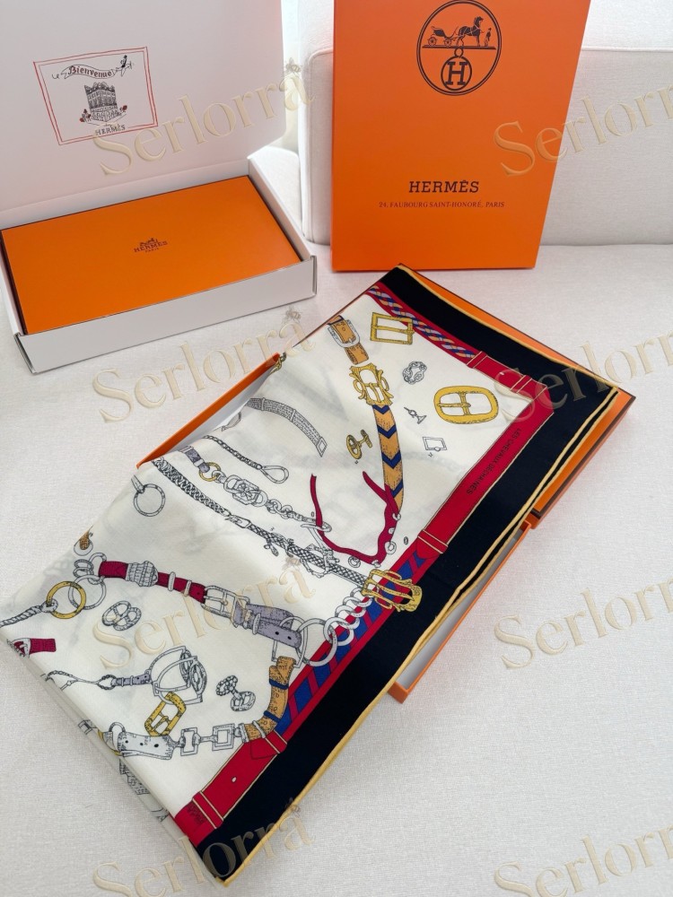 HERMES DANCING HORSE VELVET SHAWL