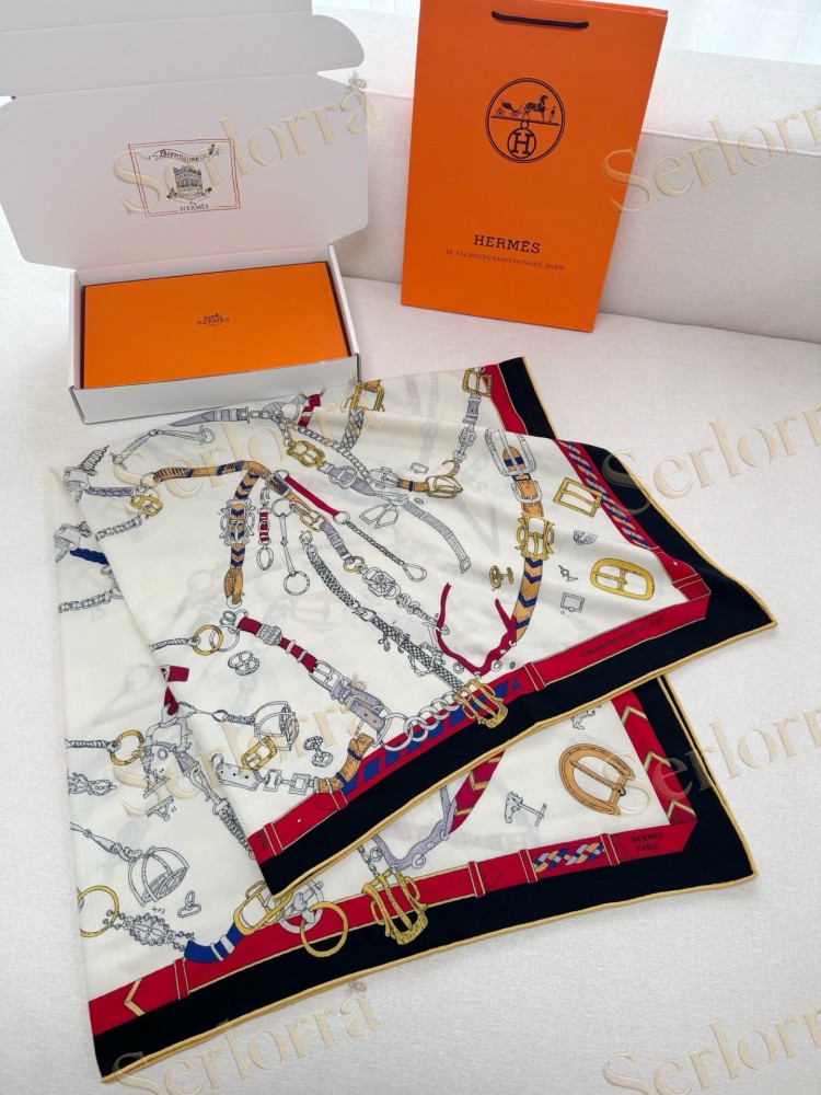 HERMES DANCING HORSE VELVET SHAWL