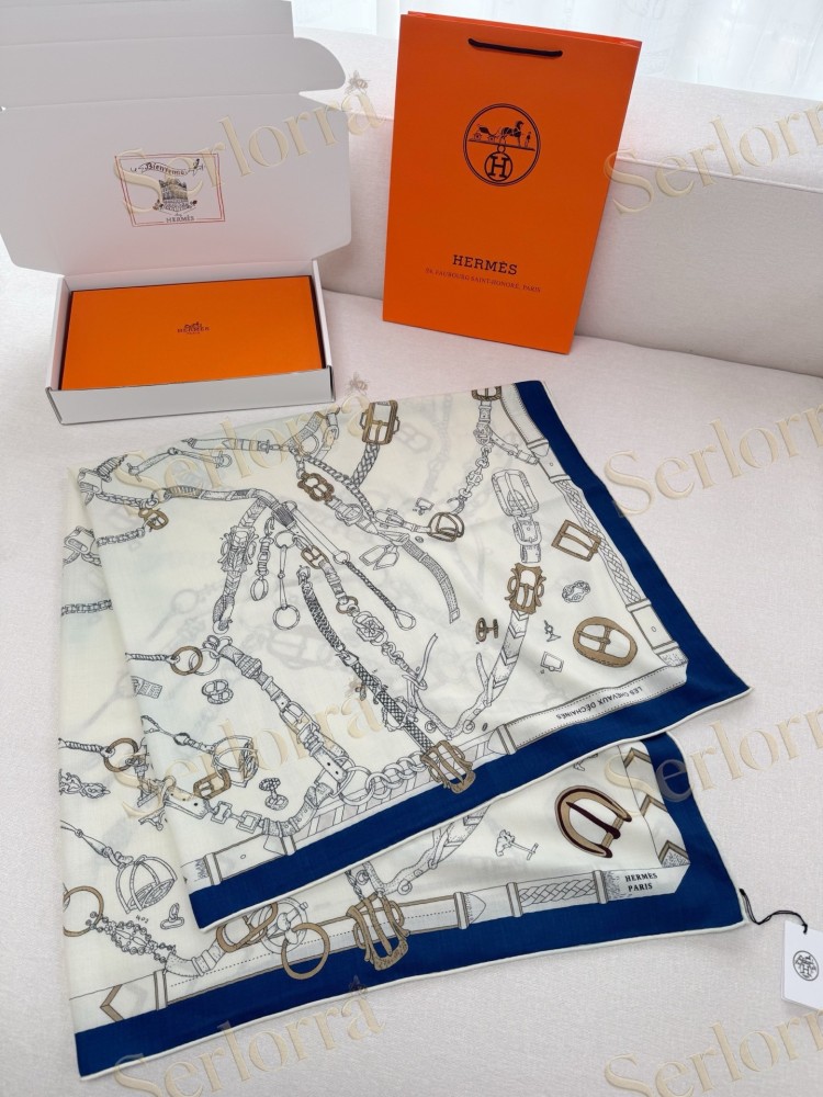 HERMES DANCING HORSE VELVET SHAWL