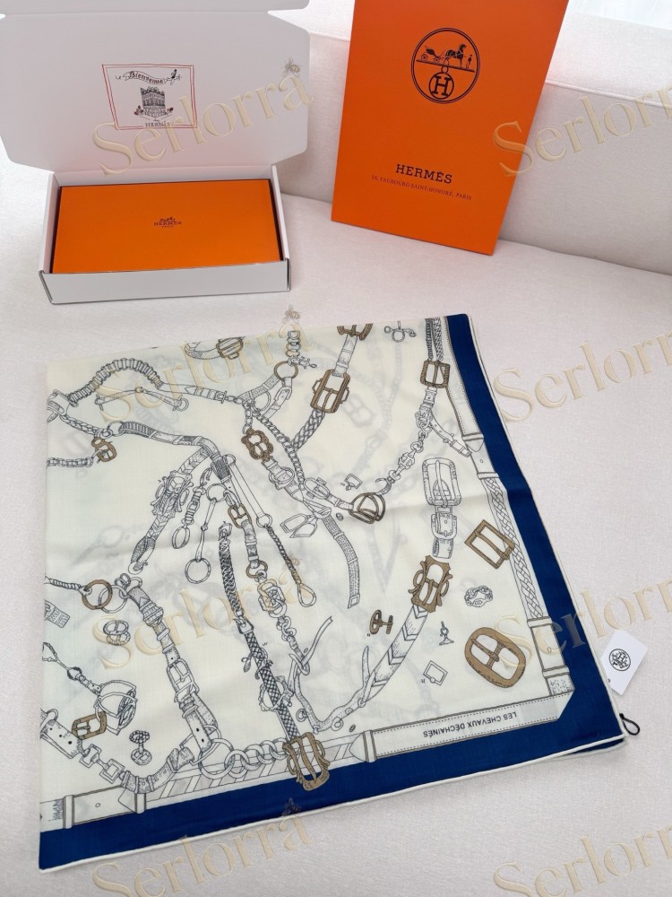 HERMES DANCING HORSE VELVET SHAWL