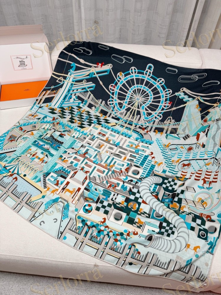 HERMÈS RUNNING CLUB VELVET SHAWL