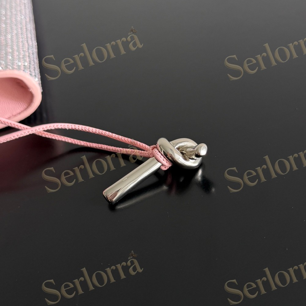 BOTTEGA VENETA LEATHER CRYSTAL-EMBELLISHED ANDIAMO CLUTCH BAG