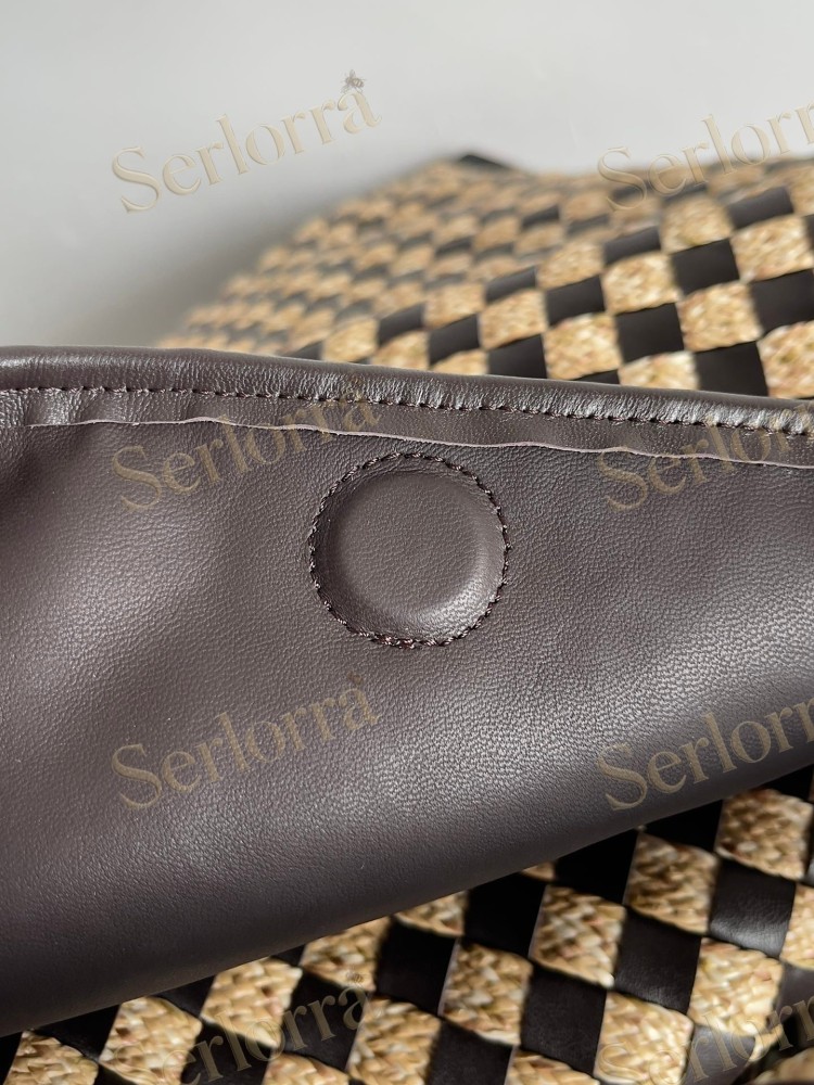 BOTTEGA VENETA RAFFIA AND COWHIDE HOP