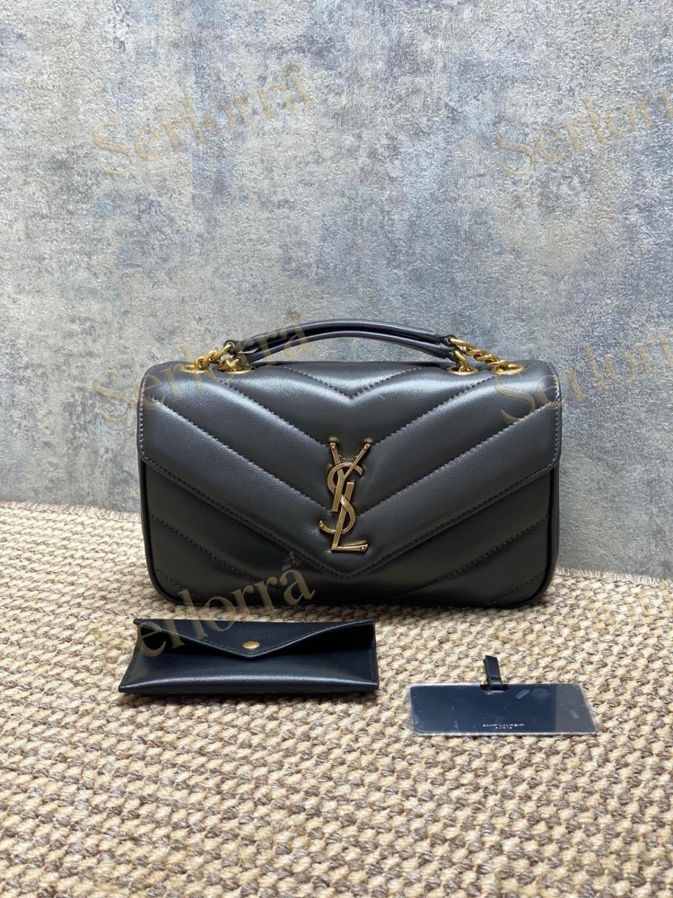 YSL LOULOU MATELASSÉ SUEDE SHOULDER BAG