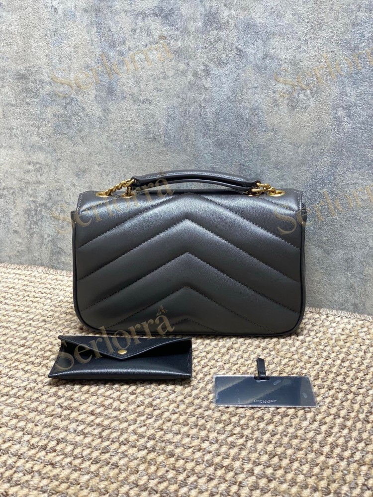 YSL LOULOU MATELASSÉ SUEDE SHOULDER BAG