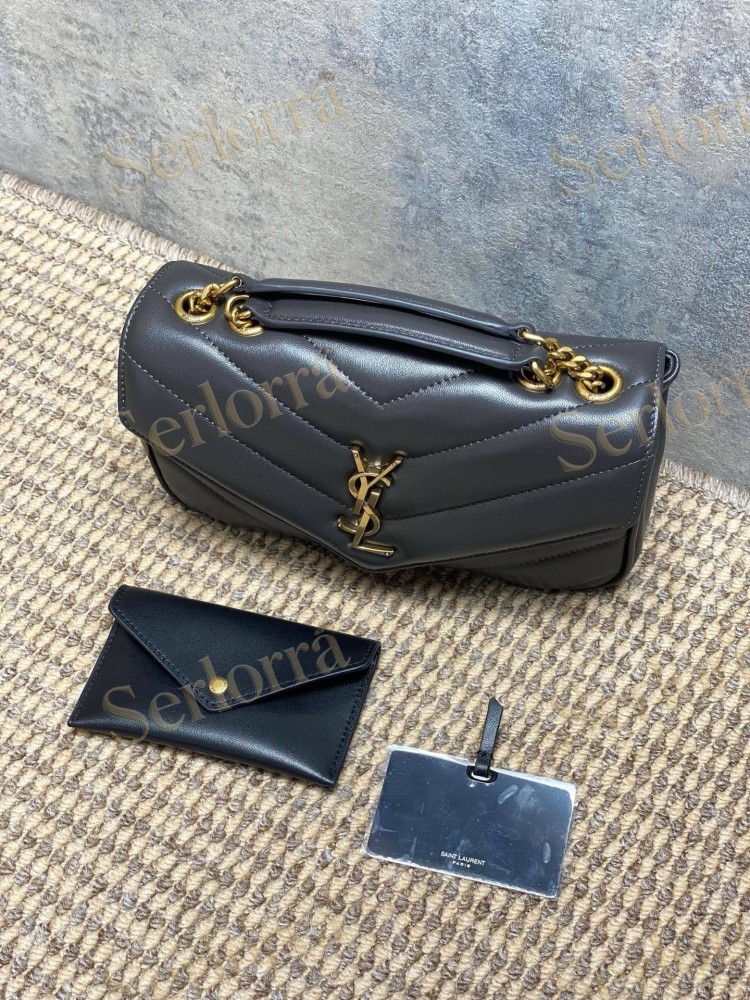 YSL LOULOU MATELASSÉ SUEDE SHOULDER BAG