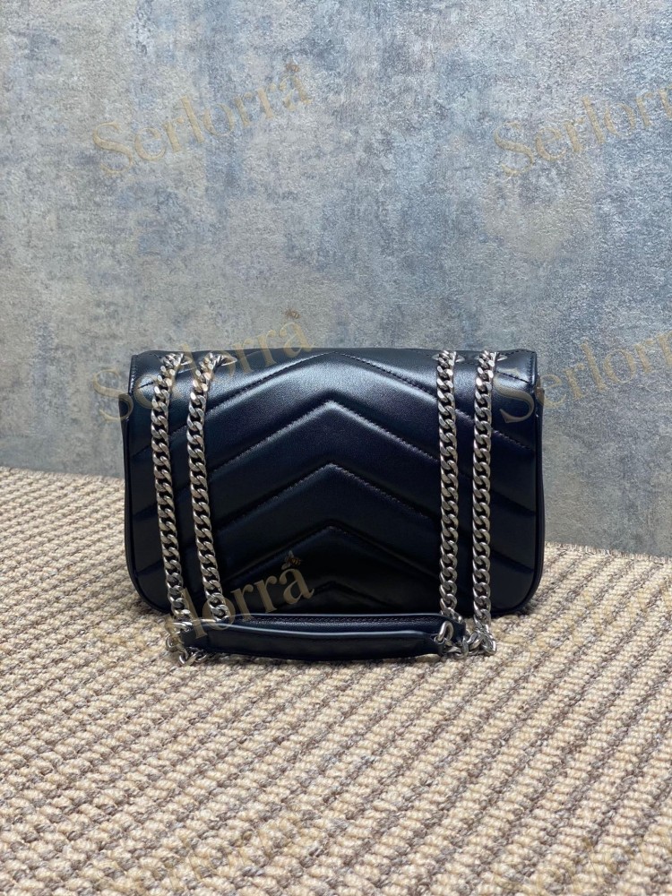 YSL LOULOU MATELASSÉ SUEDE SHOULDER BAG