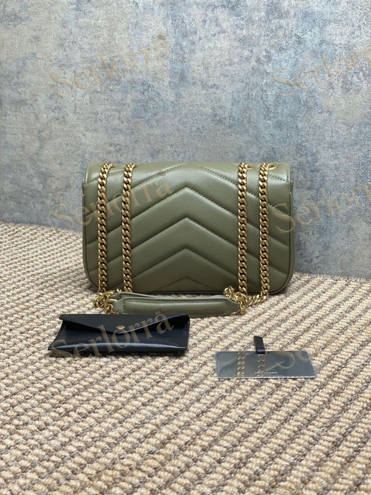 YSL LOULOU MATELASSÉ SUEDE SHOULDER BAG