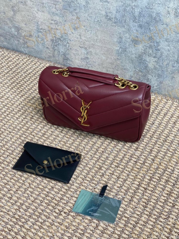 YSL LOULOU MATELASSÉ SUEDE SHOULDER BAG