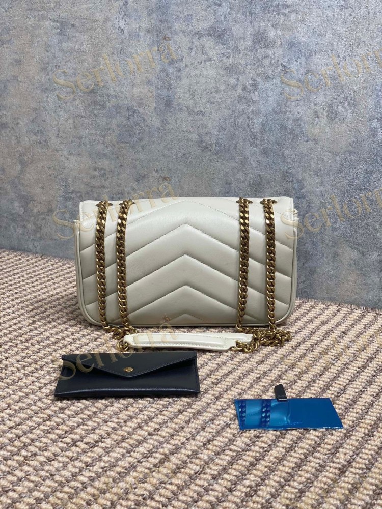 YSL LOULOU MATELASSÉ SUEDE SHOULDER BAG