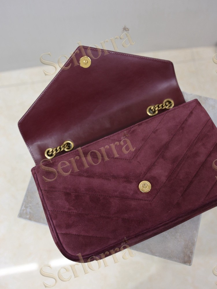 YSL LOULOU MATELASSÉ SUEDE SHOULDER BAG