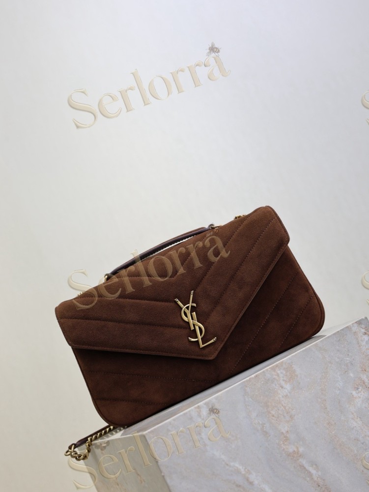 YSL LOULOU MATELASSÉ SUEDE SHOULDER BAG