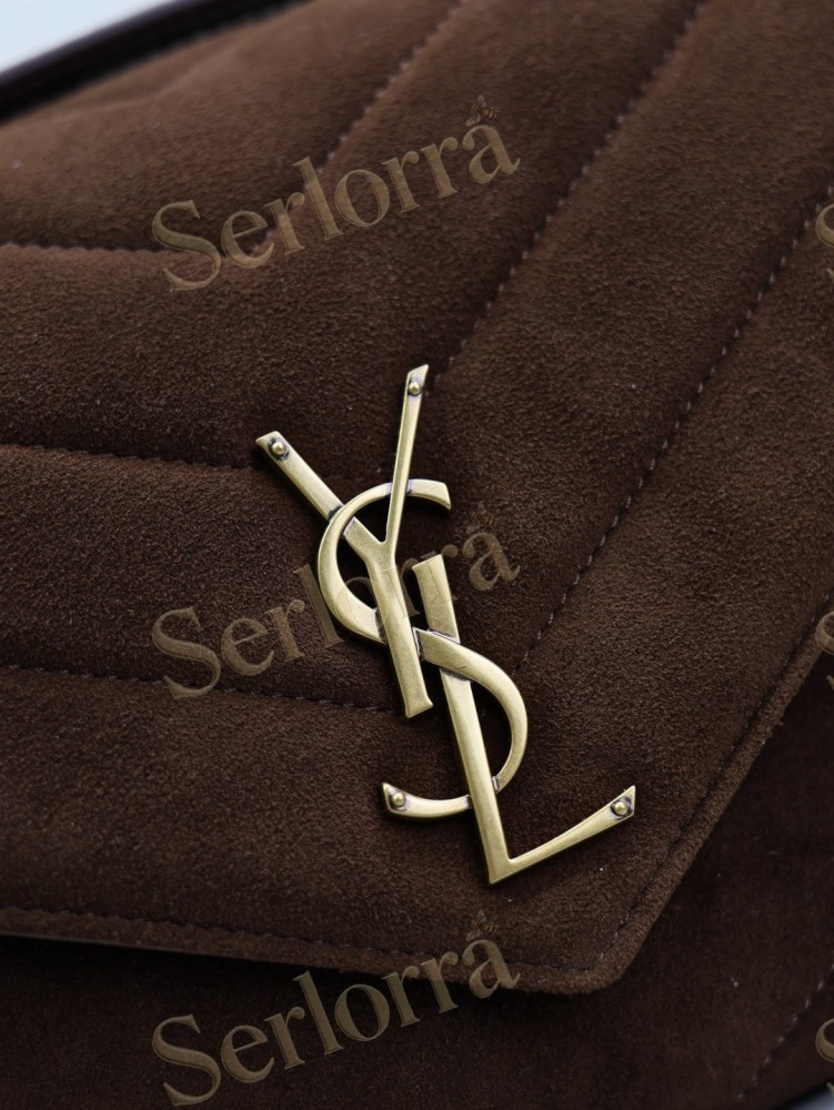 YSL LOULOU MATELASSÉ SUEDE SHOULDER BAG