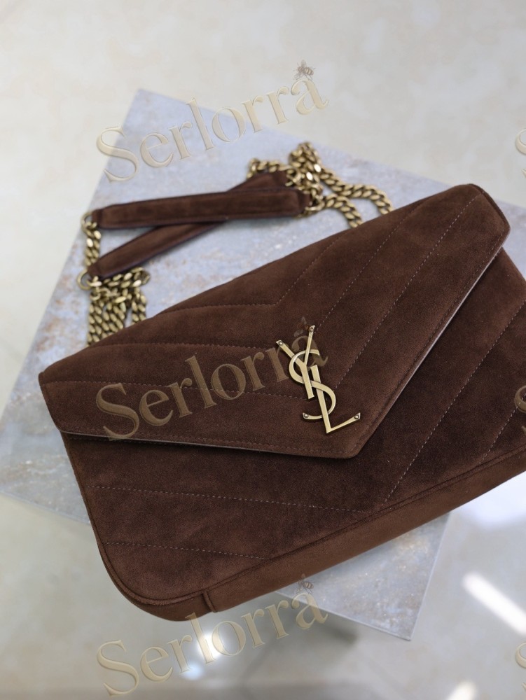 YSL LOULOU MATELASSÉ SUEDE SHOULDER BAG