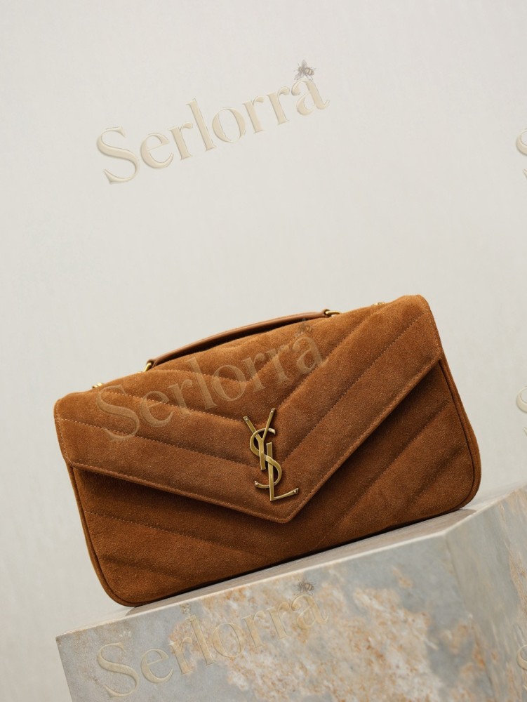 YSL LOULOU MATELASSÉ SUEDE SHOULDER BAG