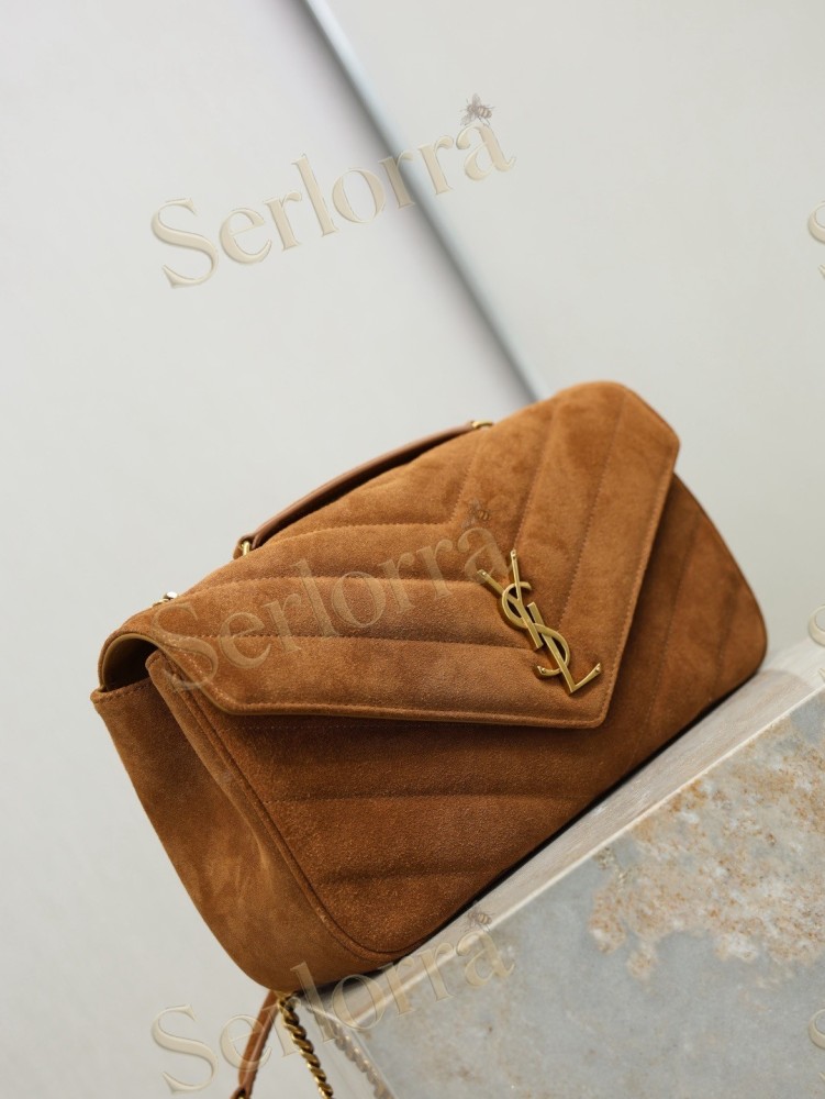 YSL LOULOU MATELASSÉ SUEDE SHOULDER BAG