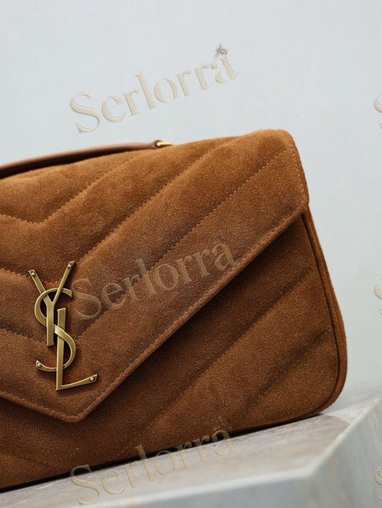 YSL LOULOU MATELASSÉ SUEDE SHOULDER BAG
