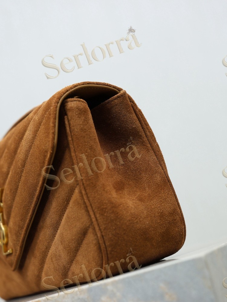 YSL LOULOU MATELASSÉ SUEDE SHOULDER BAG