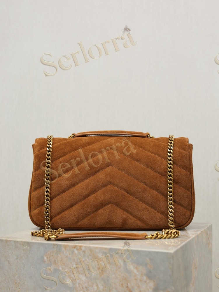 YSL LOULOU MATELASSÉ SUEDE SHOULDER BAG