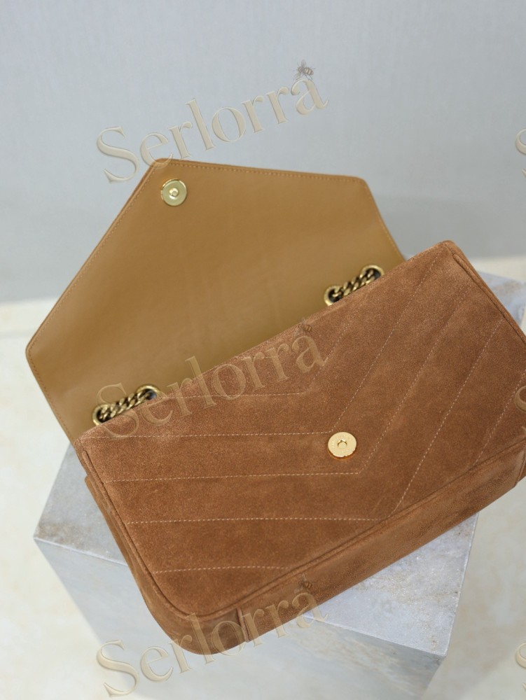 YSL LOULOU MATELASSÉ SUEDE SHOULDER BAG