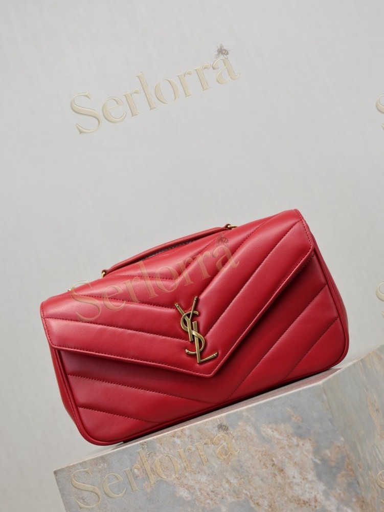 YSL LOULOU MATELASSÉ SUEDE SHOULDER BAG