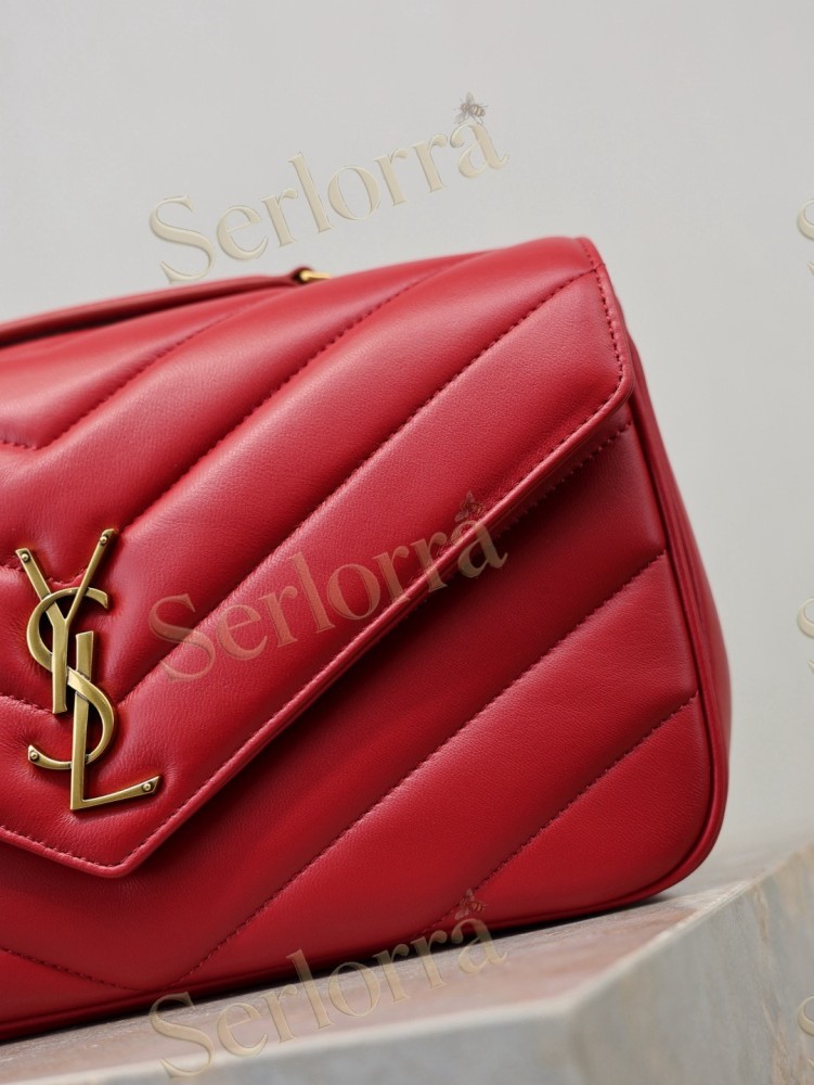 YSL LOULOU MATELASSÉ SUEDE SHOULDER BAG