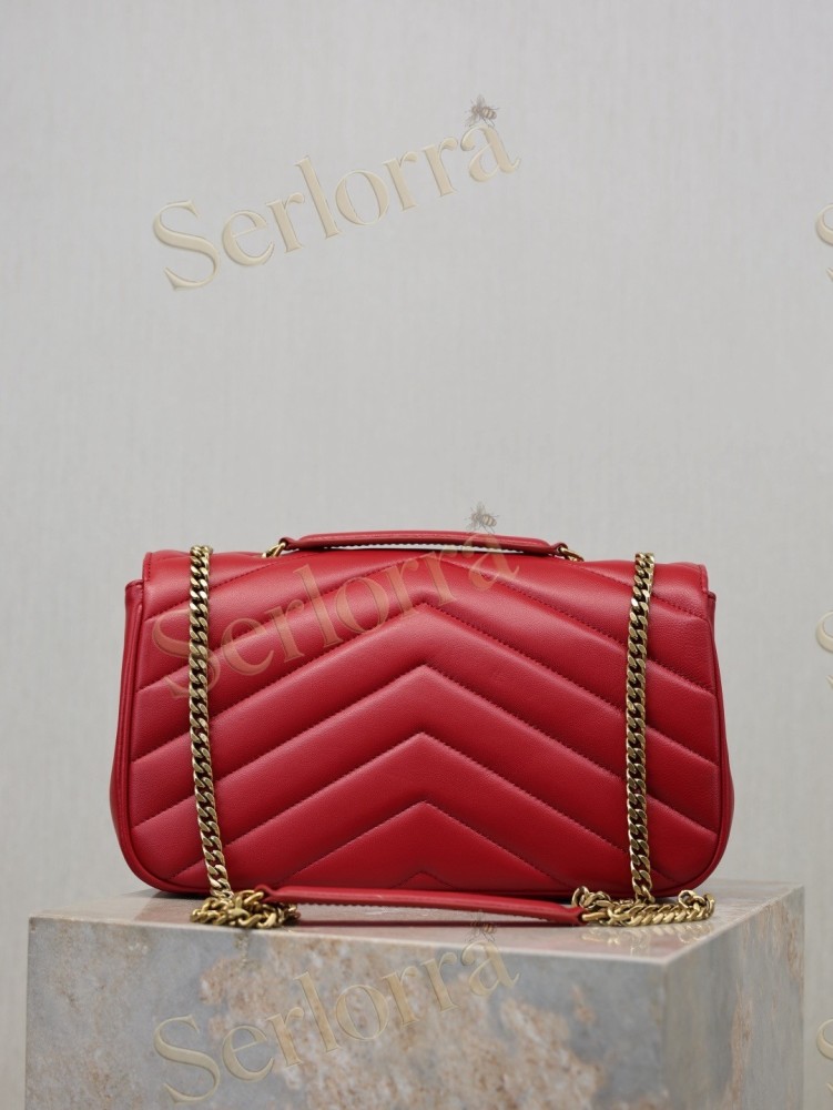 YSL LOULOU MATELASSÉ SUEDE SHOULDER BAG