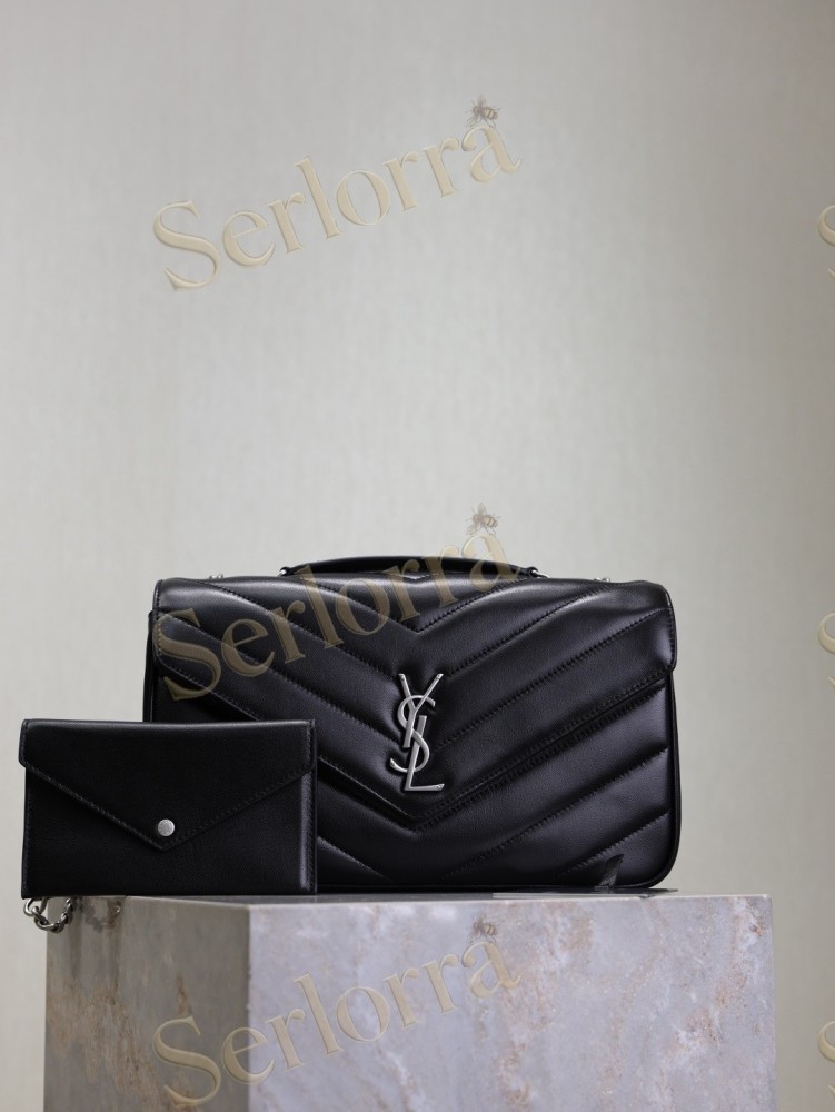 YSL LOULOU MATELASSÉ SUEDE SHOULDER BAG