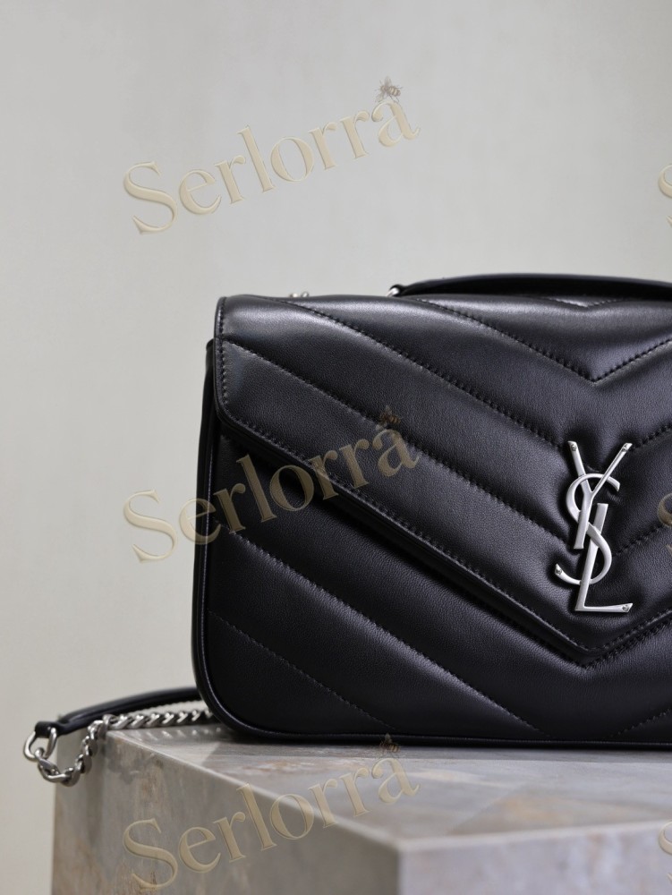 YSL LOULOU MATELASSÉ SUEDE SHOULDER BAG