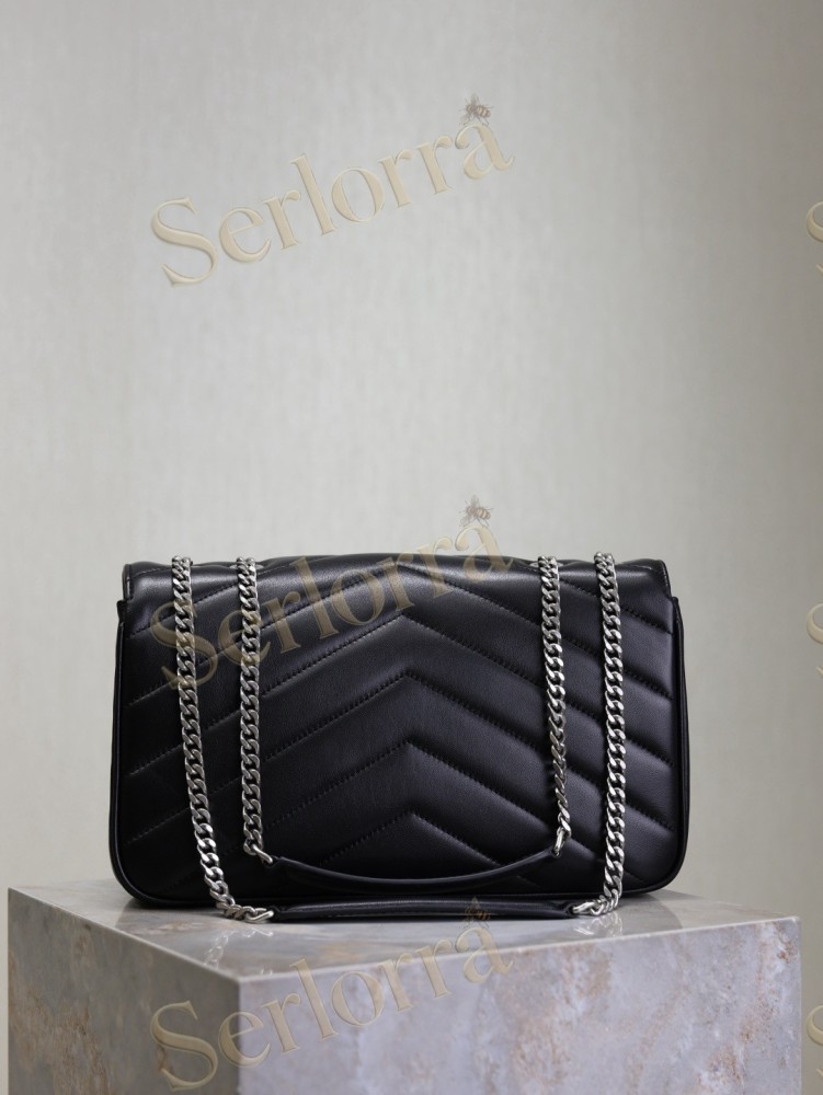 YSL LOULOU MATELASSÉ SUEDE SHOULDER BAG