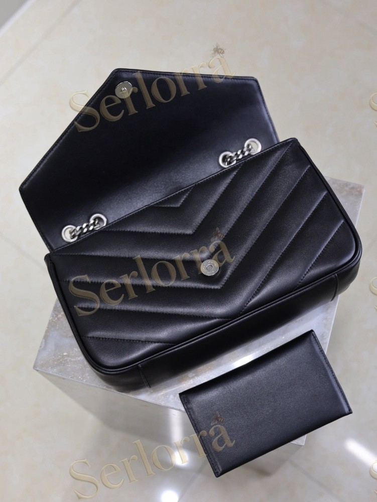 YSL LOULOU MATELASSÉ SUEDE SHOULDER BAG