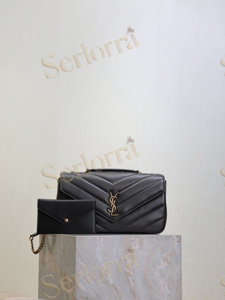 YSL LOULOU MATELASSÉ SUEDE SHOULDER BAG
