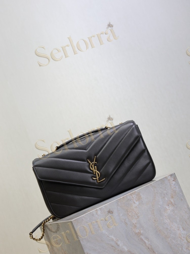 YSL LOULOU MATELASSÉ SUEDE SHOULDER BAG