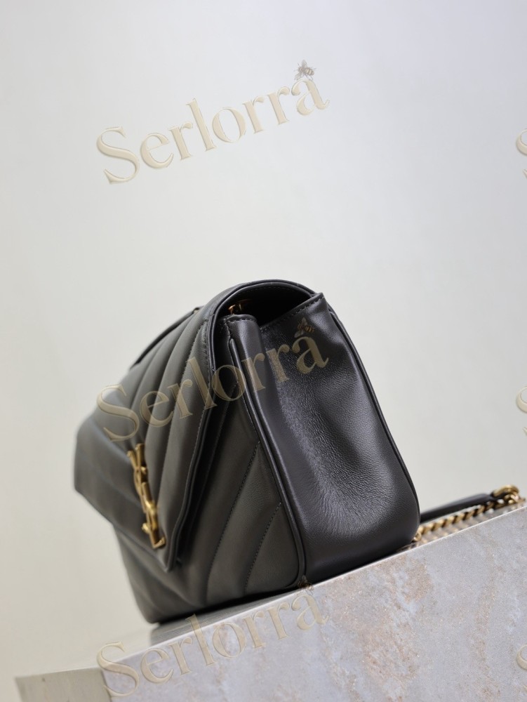 YSL LOULOU MATELASSÉ SUEDE SHOULDER BAG