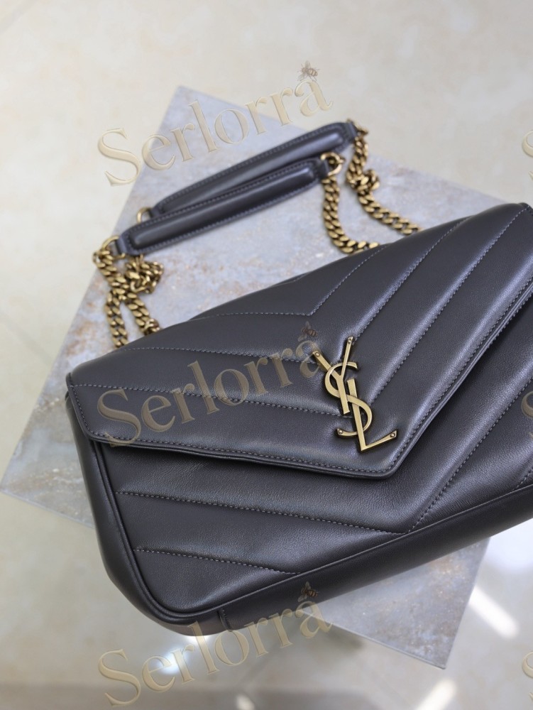 YSL LOULOU MATELASSÉ SUEDE SHOULDER BAG