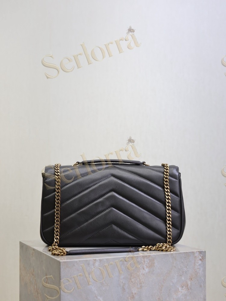 YSL LOULOU MATELASSÉ SUEDE SHOULDER BAG