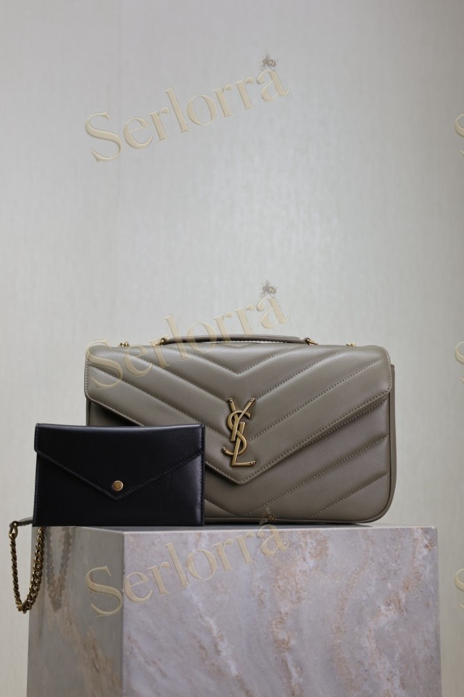 YSL LOULOU MATELASSÉ SUEDE SHOULDER BAG