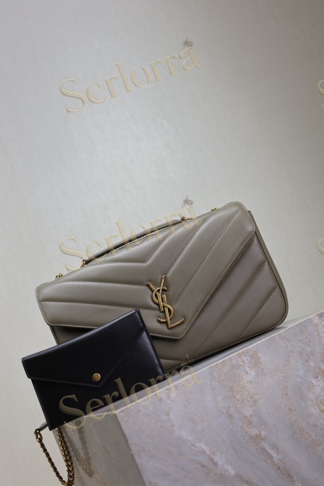 YSL LOULOU MATELASSÉ SUEDE SHOULDER BAG