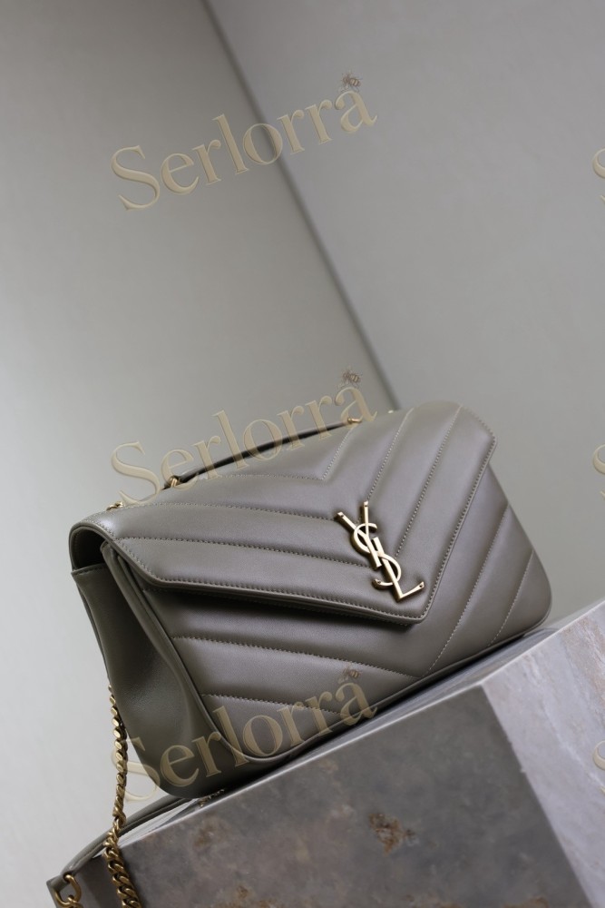 YSL LOULOU MATELASSÉ SUEDE SHOULDER BAG