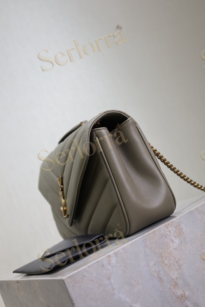 YSL LOULOU MATELASSÉ SUEDE SHOULDER BAG