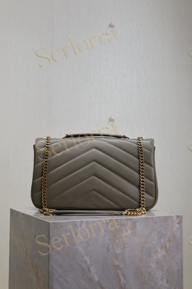 YSL LOULOU MATELASSÉ SUEDE SHOULDER BAG
