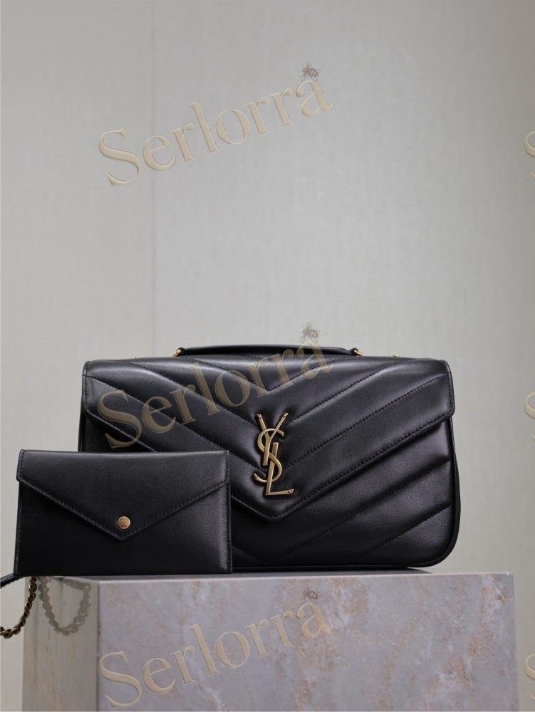YSL LOULOU MATELASSÉ SUEDE SHOULDER BAG