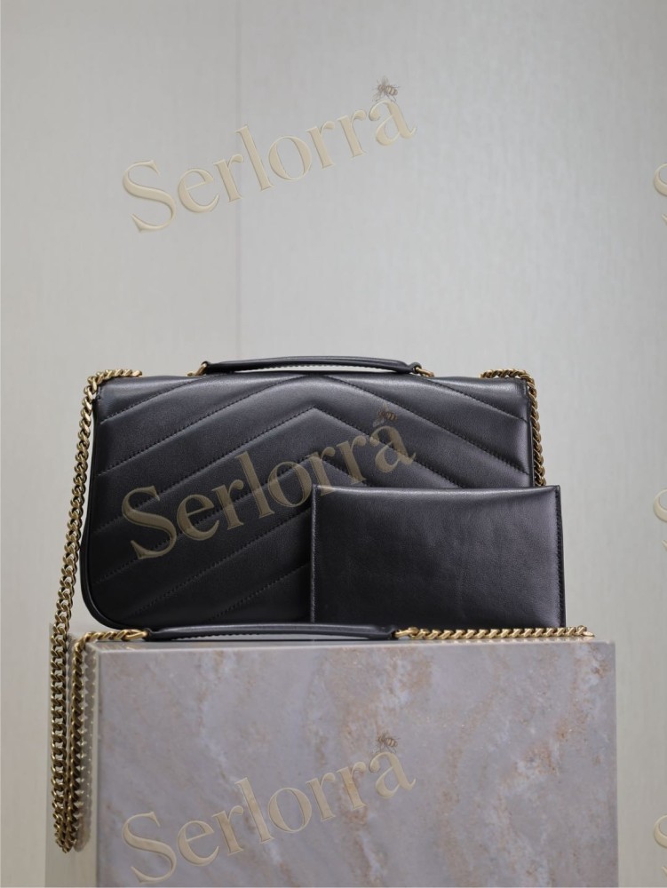 YSL LOULOU MATELASSÉ SUEDE SHOULDER BAG
