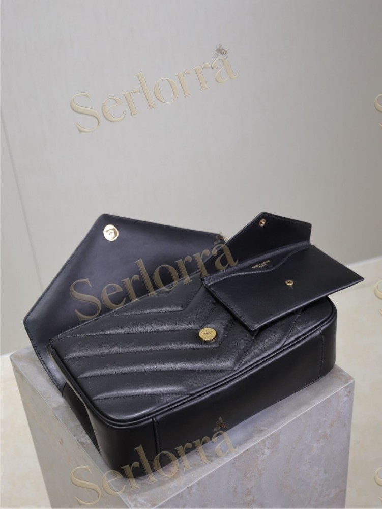 YSL LOULOU MATELASSÉ SUEDE SHOULDER BAG