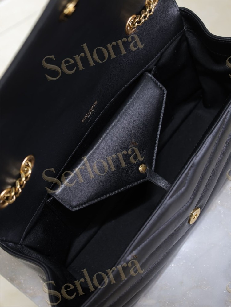 YSL LOULOU MATELASSÉ SUEDE SHOULDER BAG