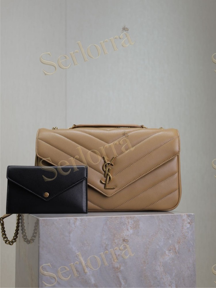 YSL LOULOU MATELASSÉ SUEDE SHOULDER BAG