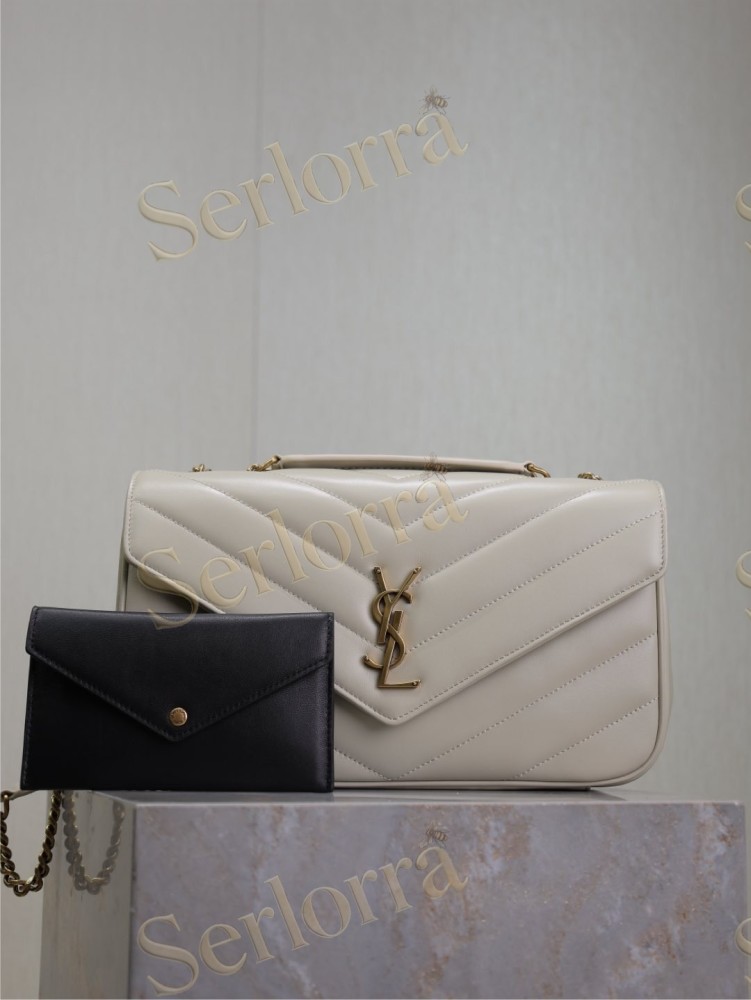 YSL LOULOU MATELASSÉ SUEDE SHOULDER BAG